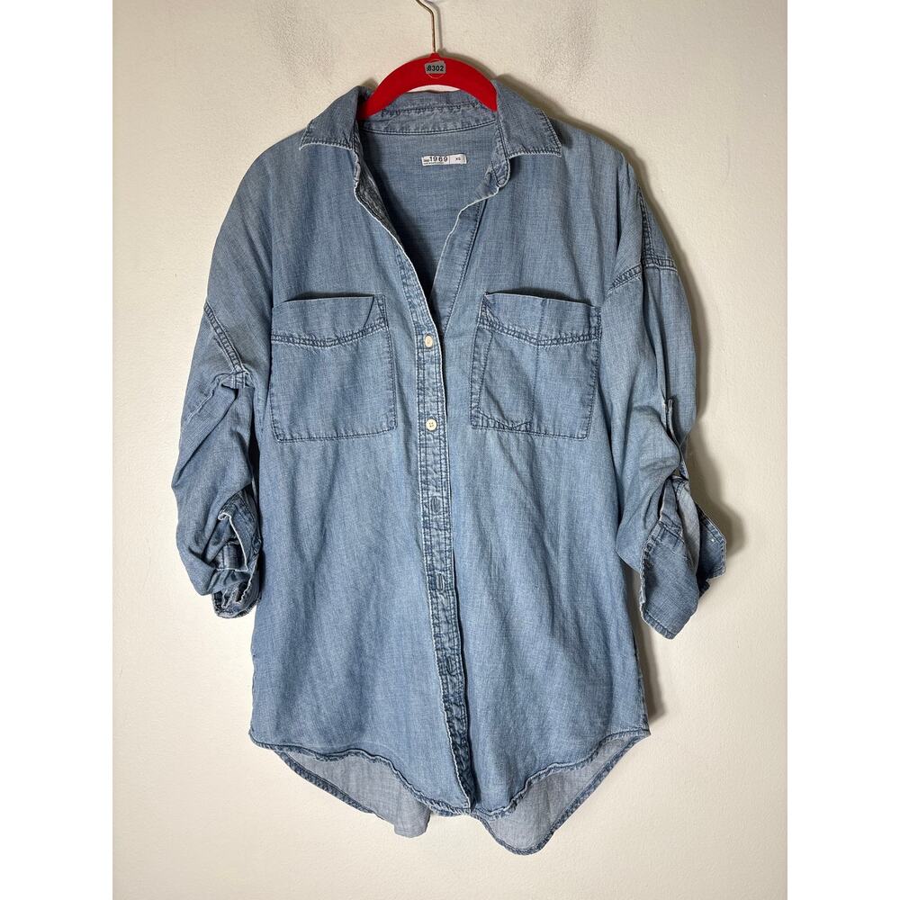 GAP Light Blue Denim Button-Up Shirt